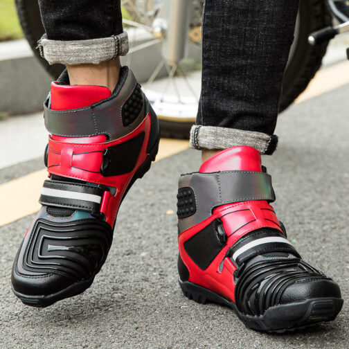 Reflective Leather Motorcycle Shoes