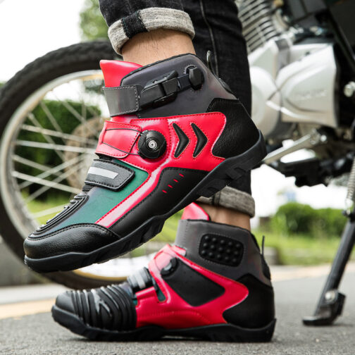 Reflective Leather Motorcycle Shoes