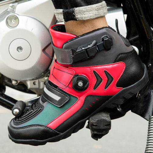 Reflective Leather Motorcycle Shoes