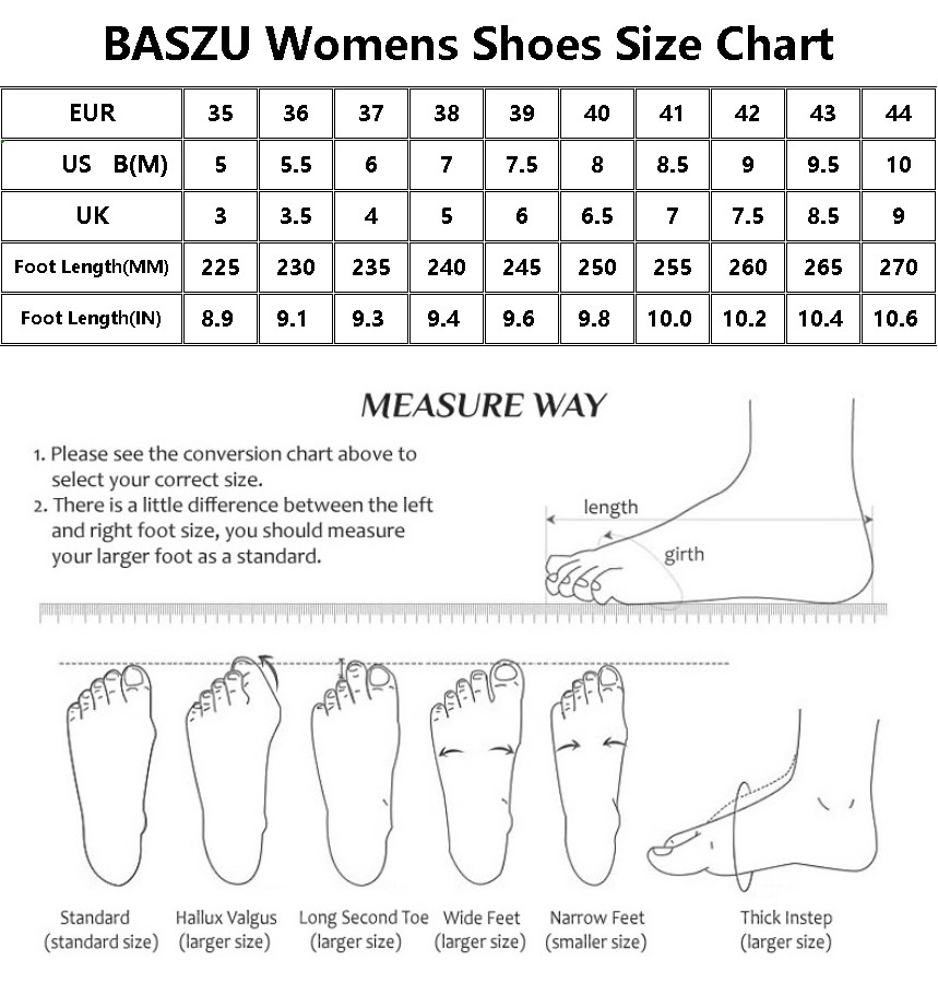 Shoe Size Chart - Baszu.com